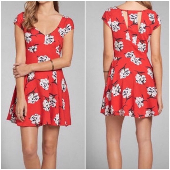 Abercrombie & Fitch Floral Skater Lydia Martin Babydoll Fit & Flare Dress Sz XS - Picture 3 of 8